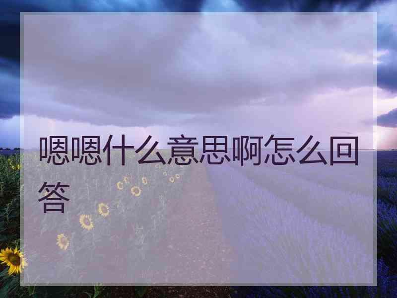 嗯嗯什么意思啊怎么回答