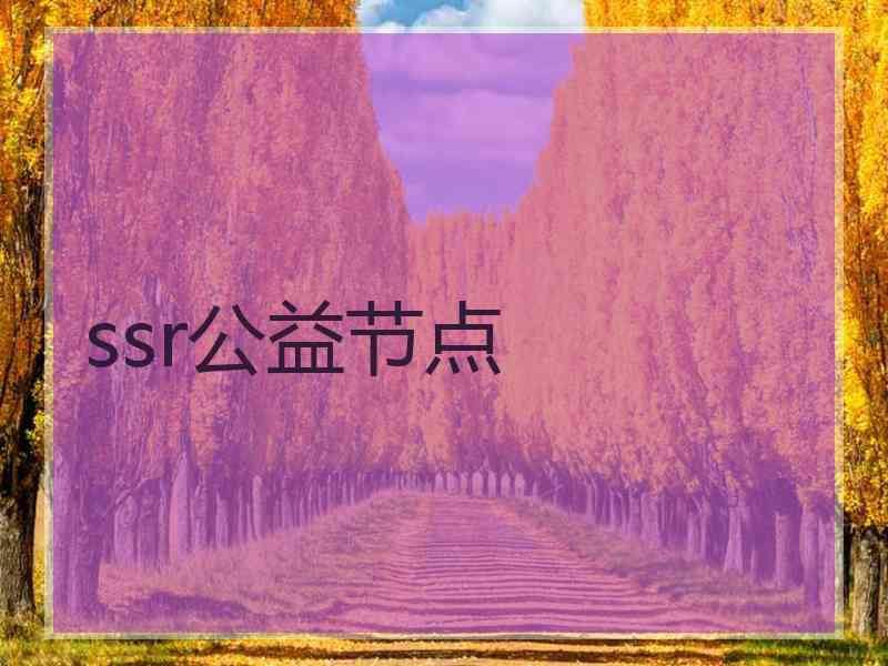 ssr公益节点