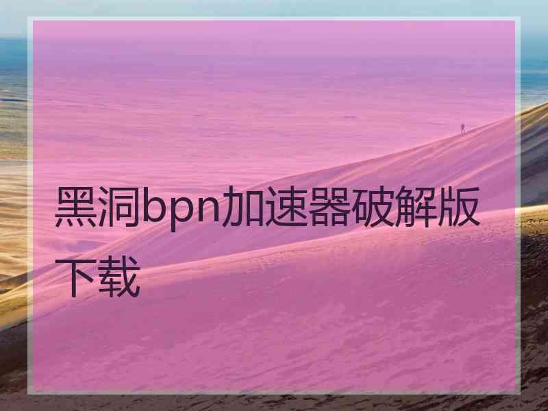 黑洞bpn加速器破解版下载