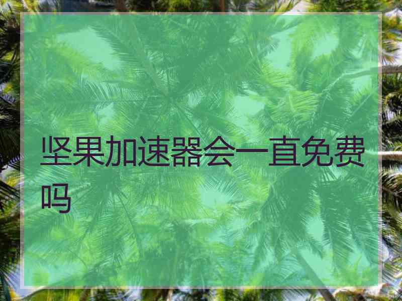 坚果加速器会一直免费吗