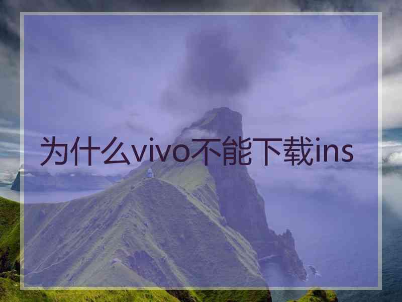 为什么vivo不能下载ins