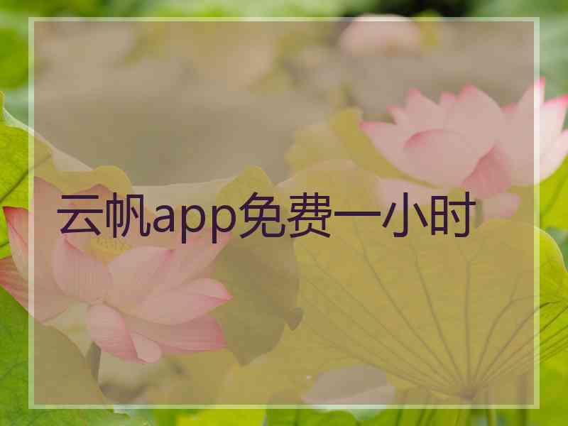 云帆app免费一小时