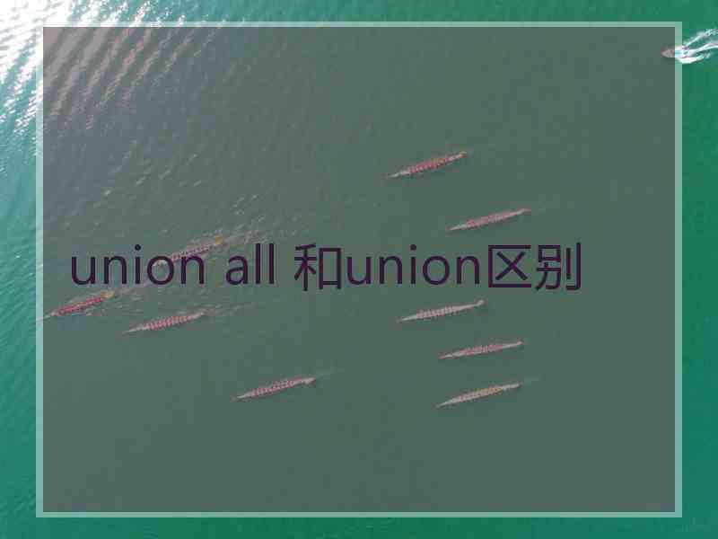 union all 和union区别