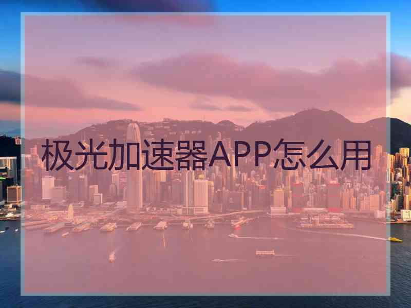 极光加速器APP怎么用