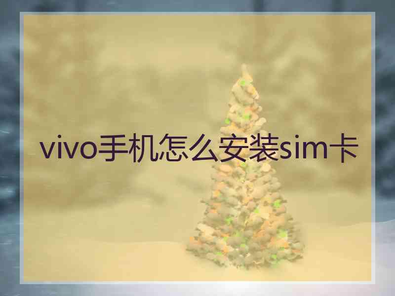 vivo手机怎么安装sim卡