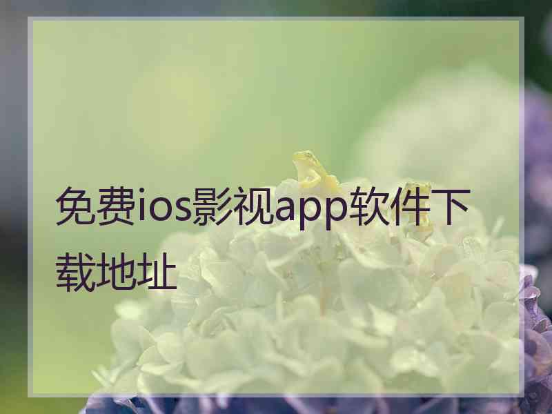 免费ios影视app软件下载地址