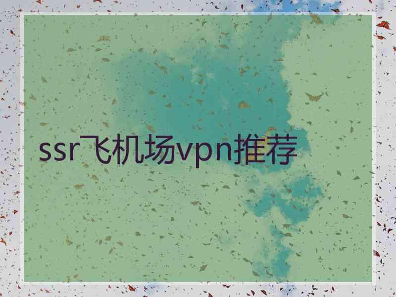 ssr飞机场vpn推荐