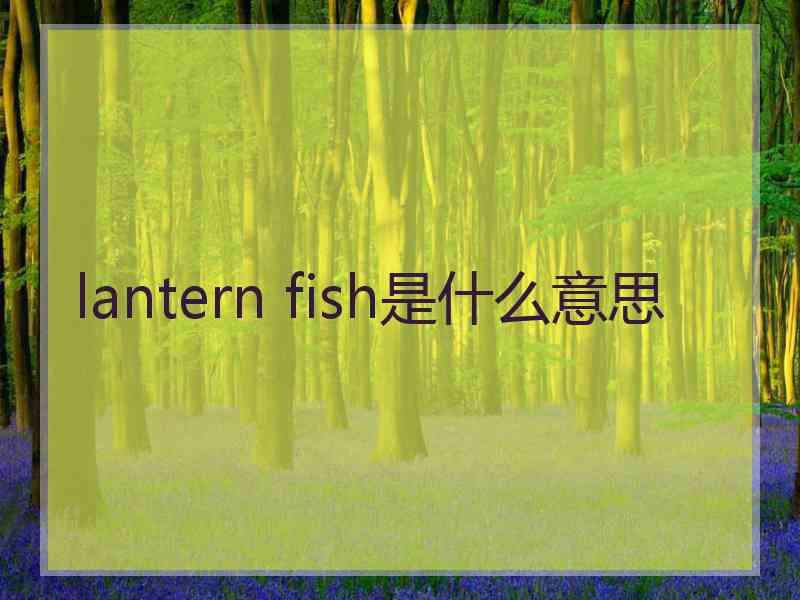 lantern fish是什么意思