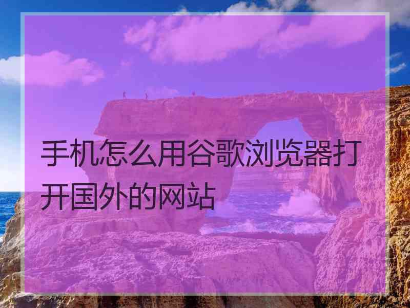 手机怎么用谷歌浏览器打开国外的网站