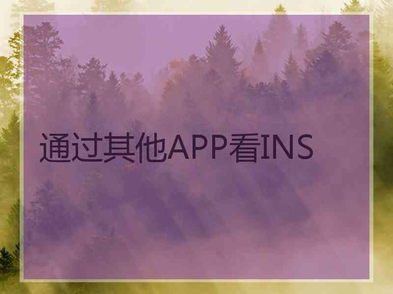 通过其他APP看INS