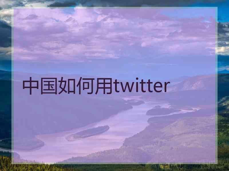 中国如何用twitter