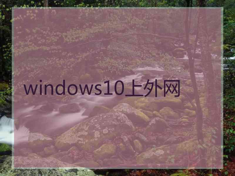 windows10上外网