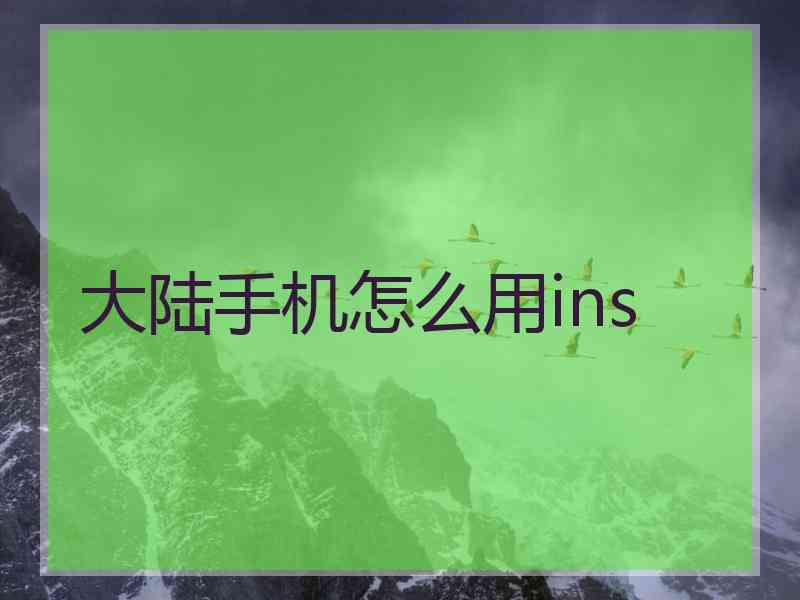 大陆手机怎么用ins