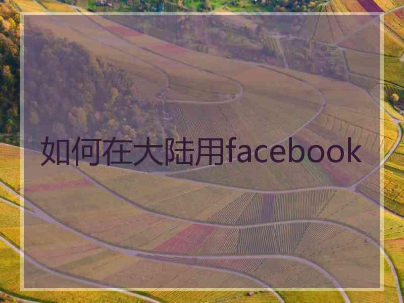 如何在大陆用facebook