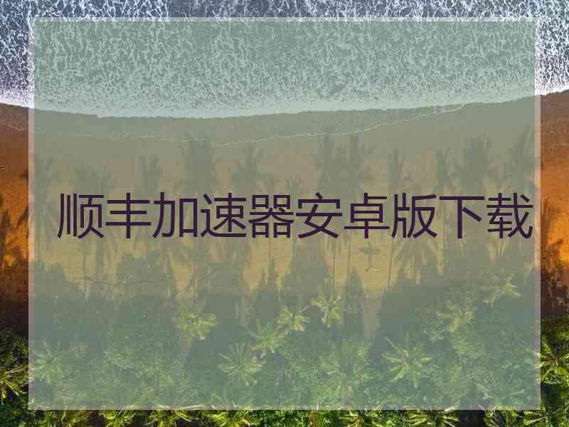 顺丰加速器安卓版下载