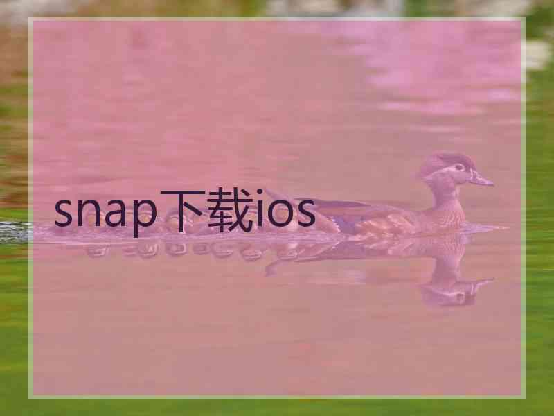 snap下载ios