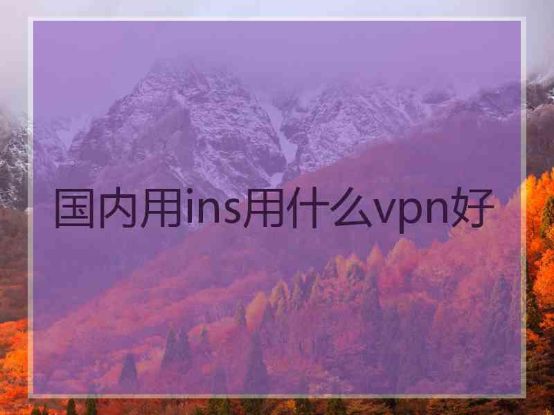 国内用ins用什么vpn好