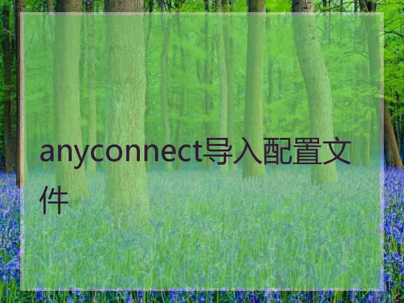 anyconnect导入配置文件