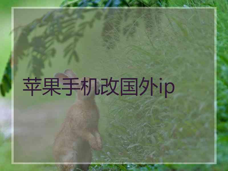 苹果手机改国外ip