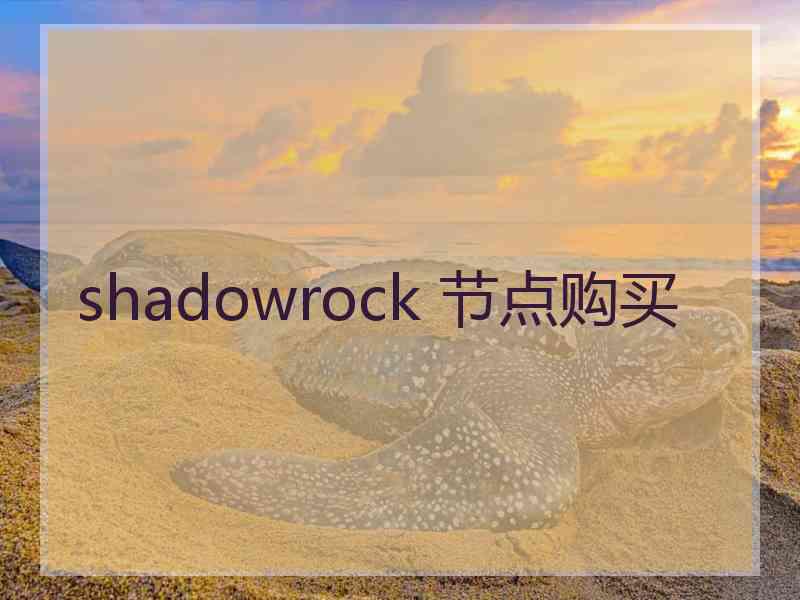 shadowrock 节点购买