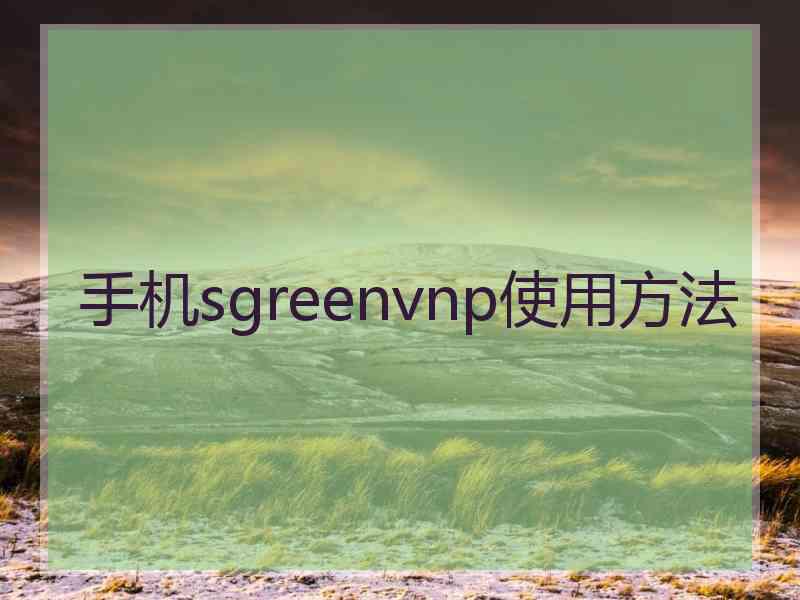 手机sgreenvnp使用方法